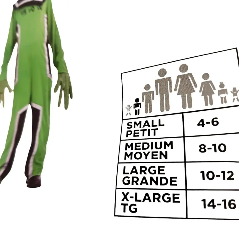 Alien‎ Costume CHILD Sz L 12-14 LIGHTS UP Space Creature w Batteries Halloween